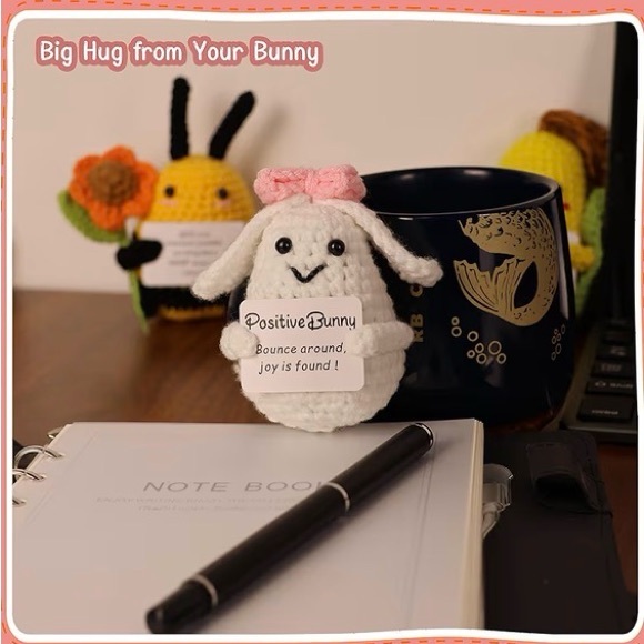 Positive Crocheted Bunny - Picture 2 of 5